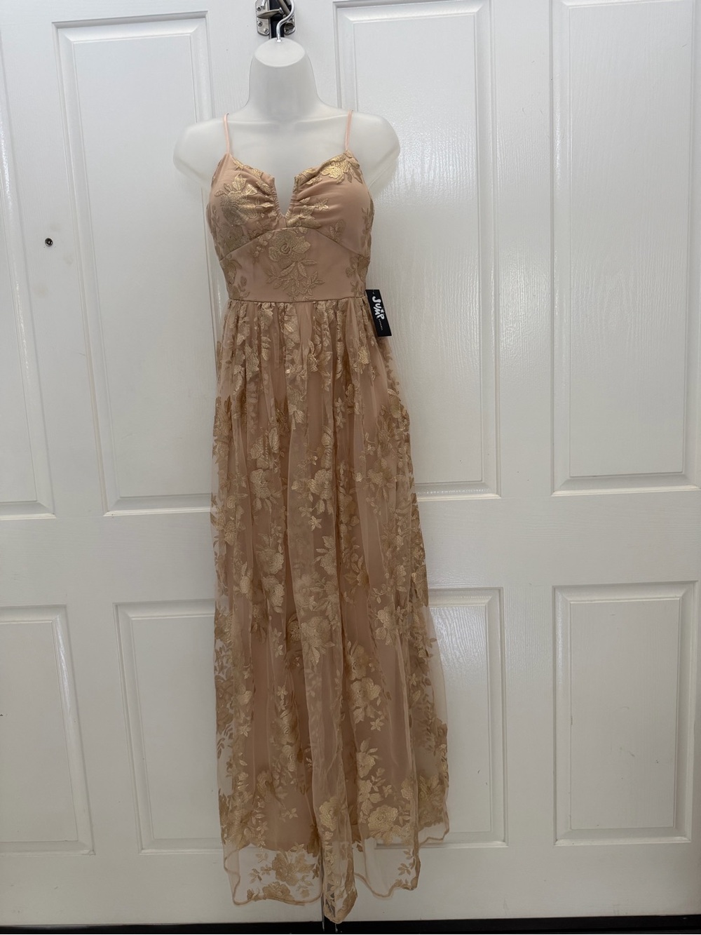 Ethereal Champagne Gold Embroidered Dress Sz 5/6